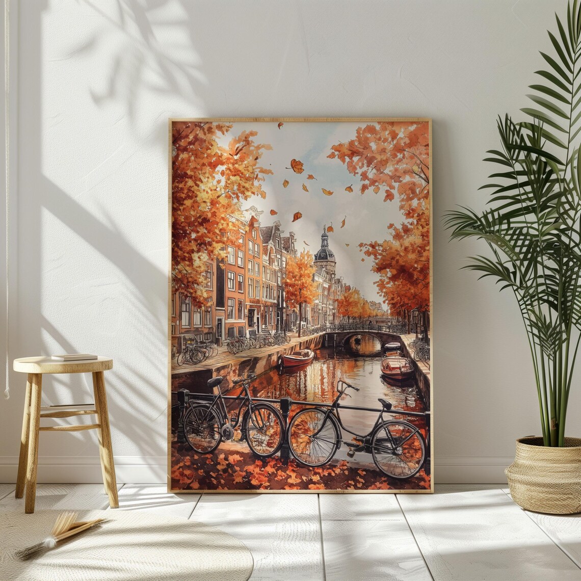 Amsterdam Watercolor Autumn Travel Poster, Holland - Image 3