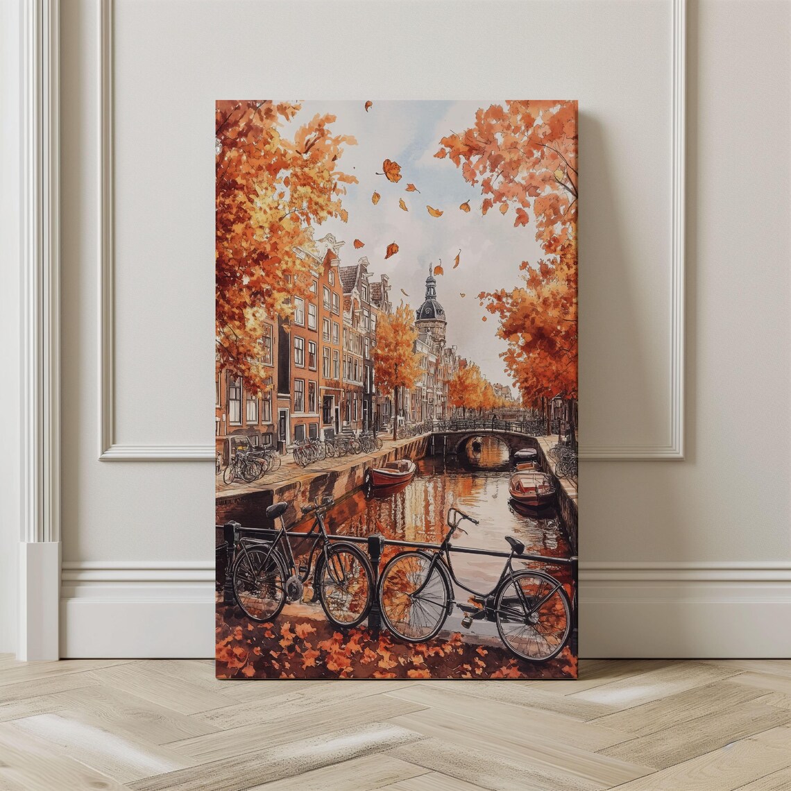 Amsterdam Watercolor Autumn Travel Poster, Holland - Image 2