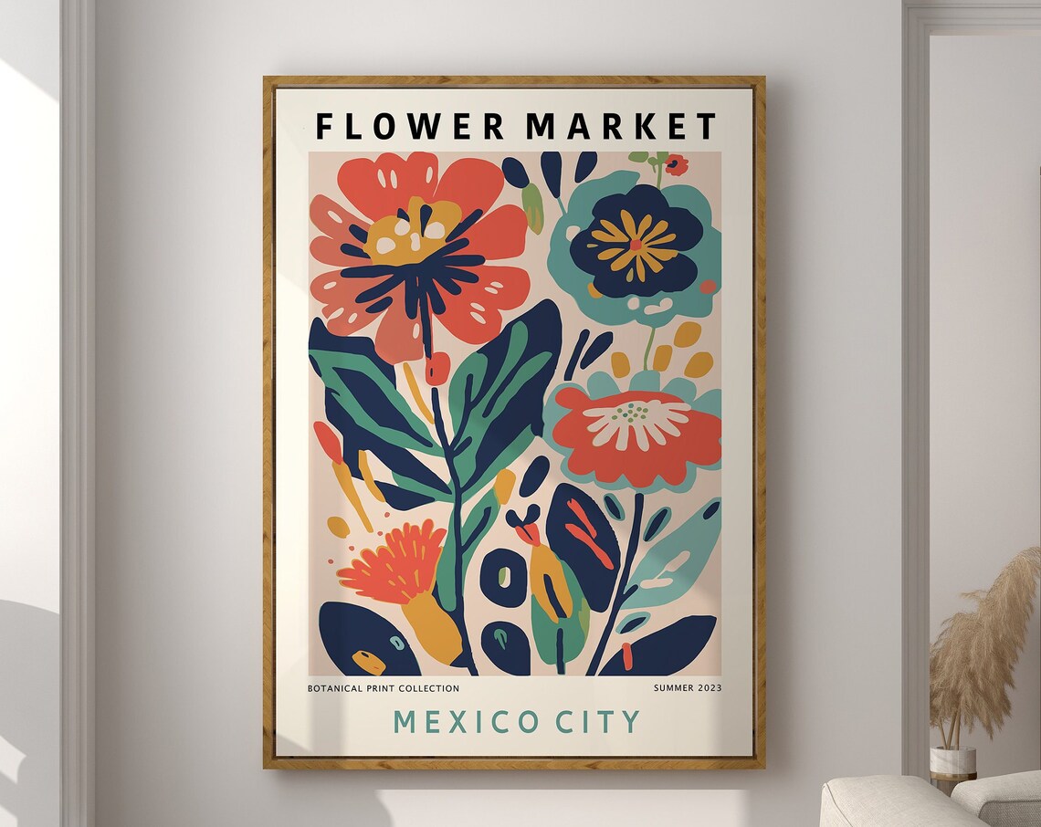 Mexico City Flower Market Floral Art Print