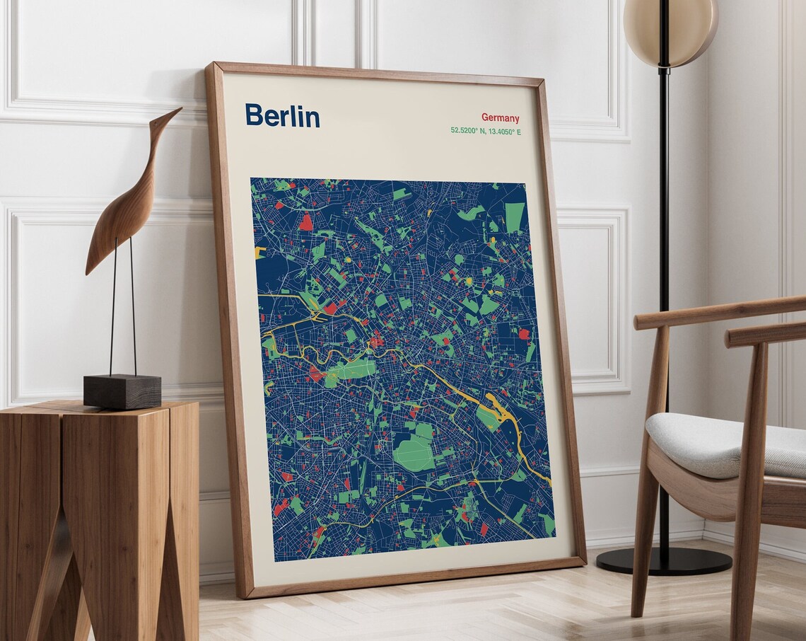 Berlin Map Print, Mid-Century Travel Poster - Image 4