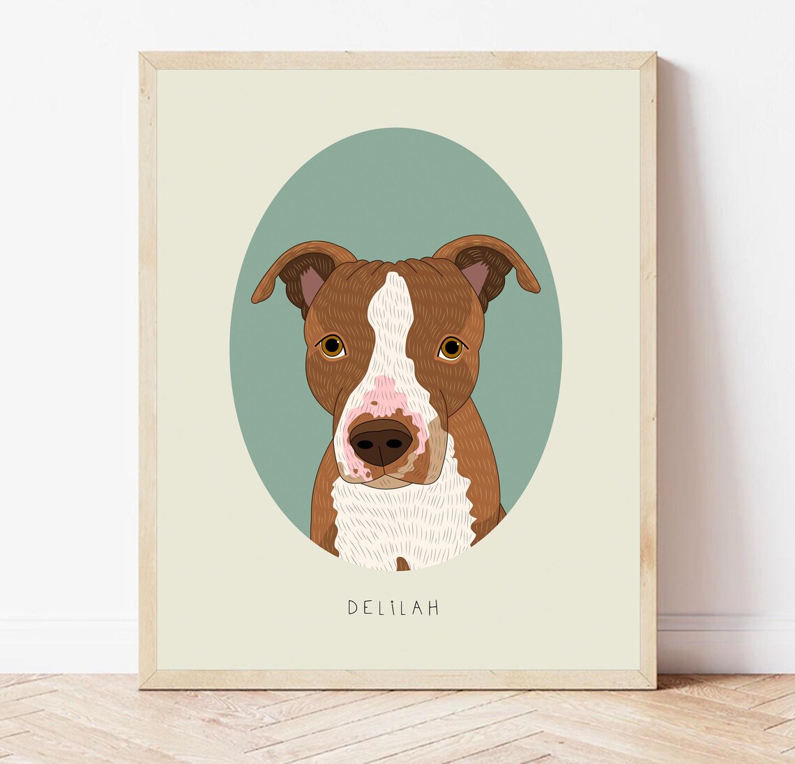 Toby Fawn French Bulldog Named Dog Portrait Custom Art Poster - Image 2