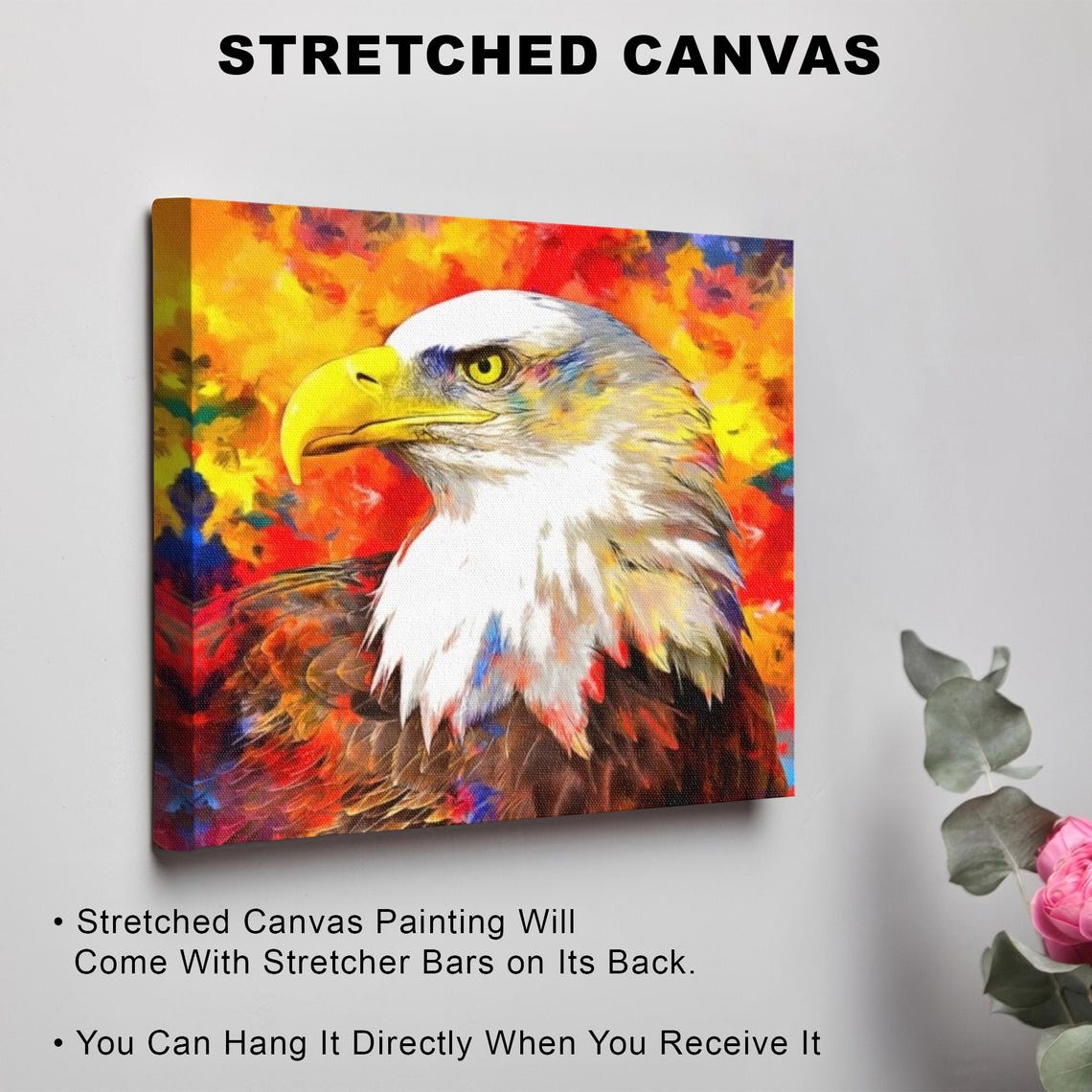 Majestic Bald Eagle Portrait In A Vibrant Color Explosion Poster - Image 3