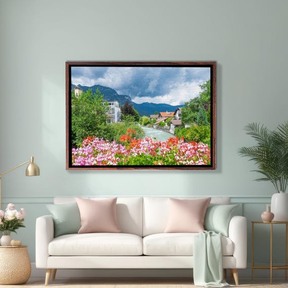 Beautiful River View In Garmisch Partenkirchen Germany Wall Art Landscape Wall Table Nature Decor Nature Wall Decor