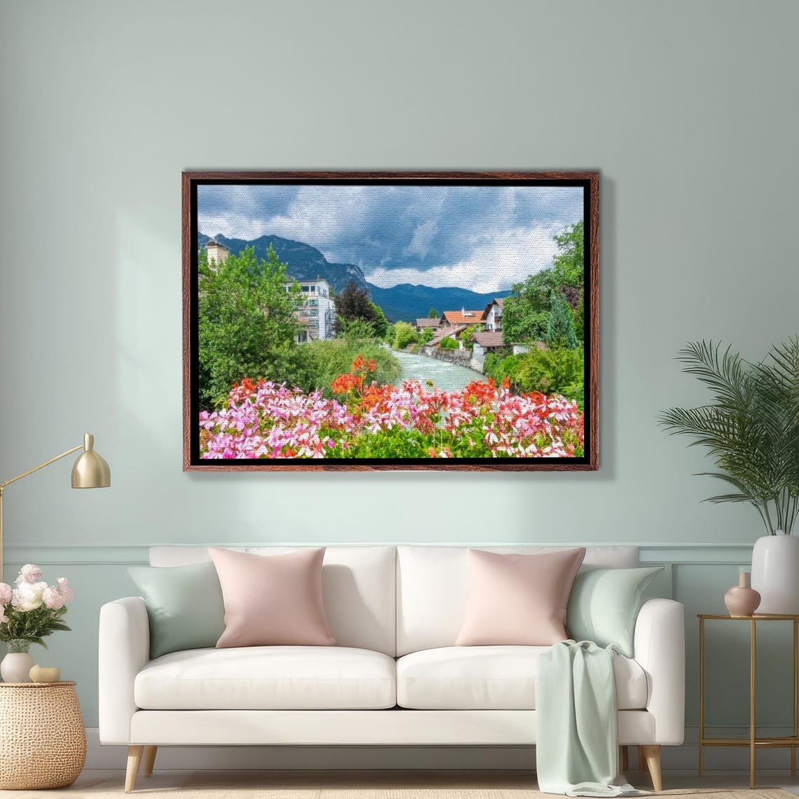 Beautiful River View In Garmisch Partenkirchen Germany Wall Art Landscape Wall Table Nature Decor Nature Wall Decor