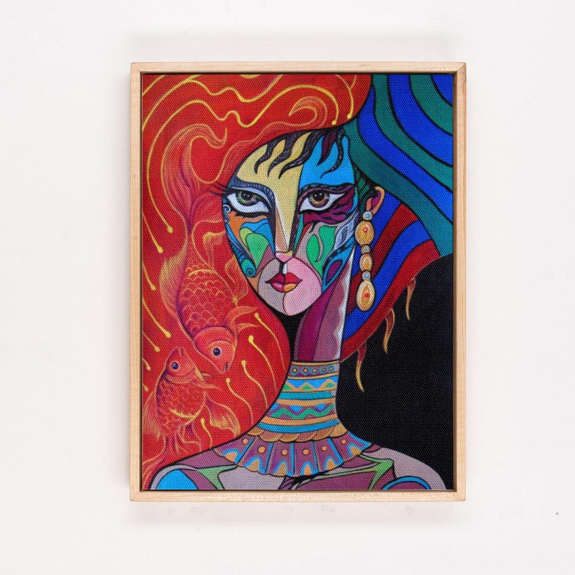Colorful Abstract Woman Portrait Bold Expressionist Face Poster - Image 4