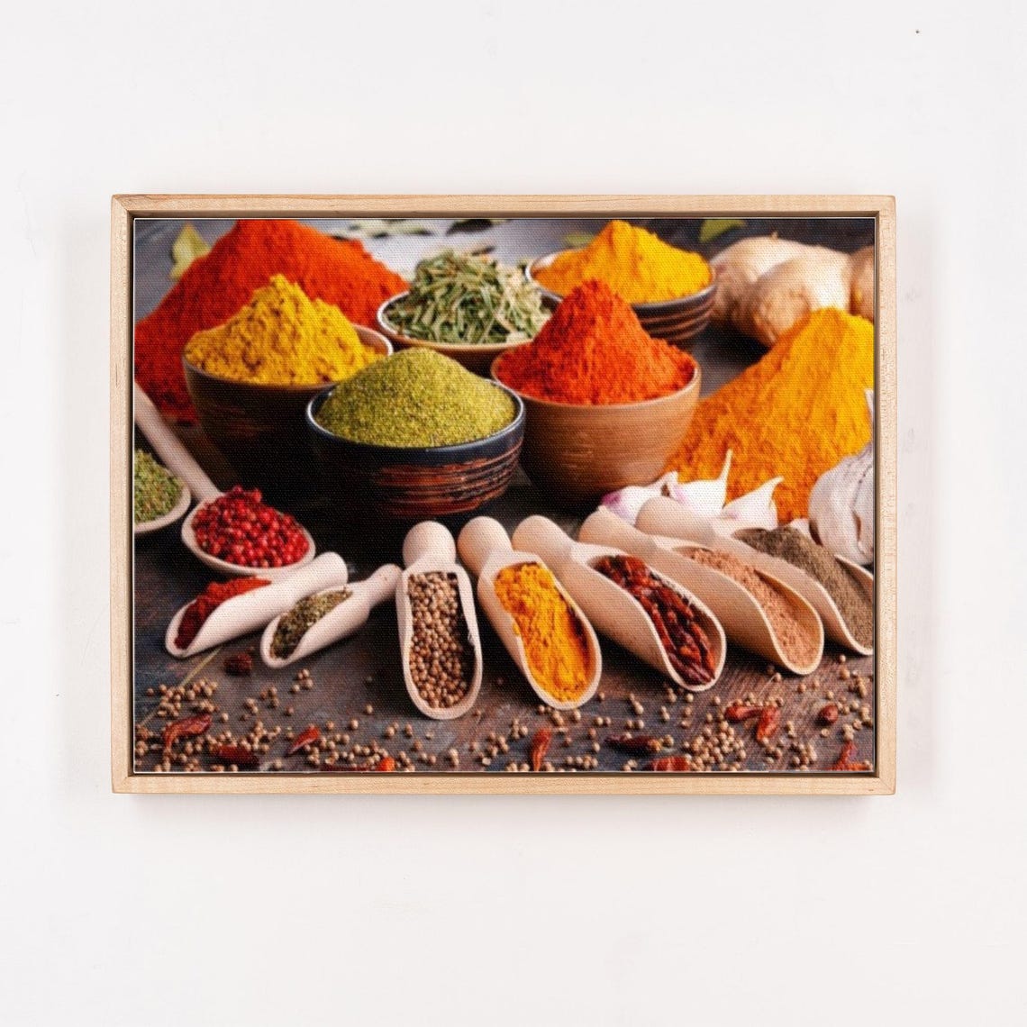 Colorful Spice Bowls Turmeric Paprika Rustic Kitchen Decor Poster - Image 4