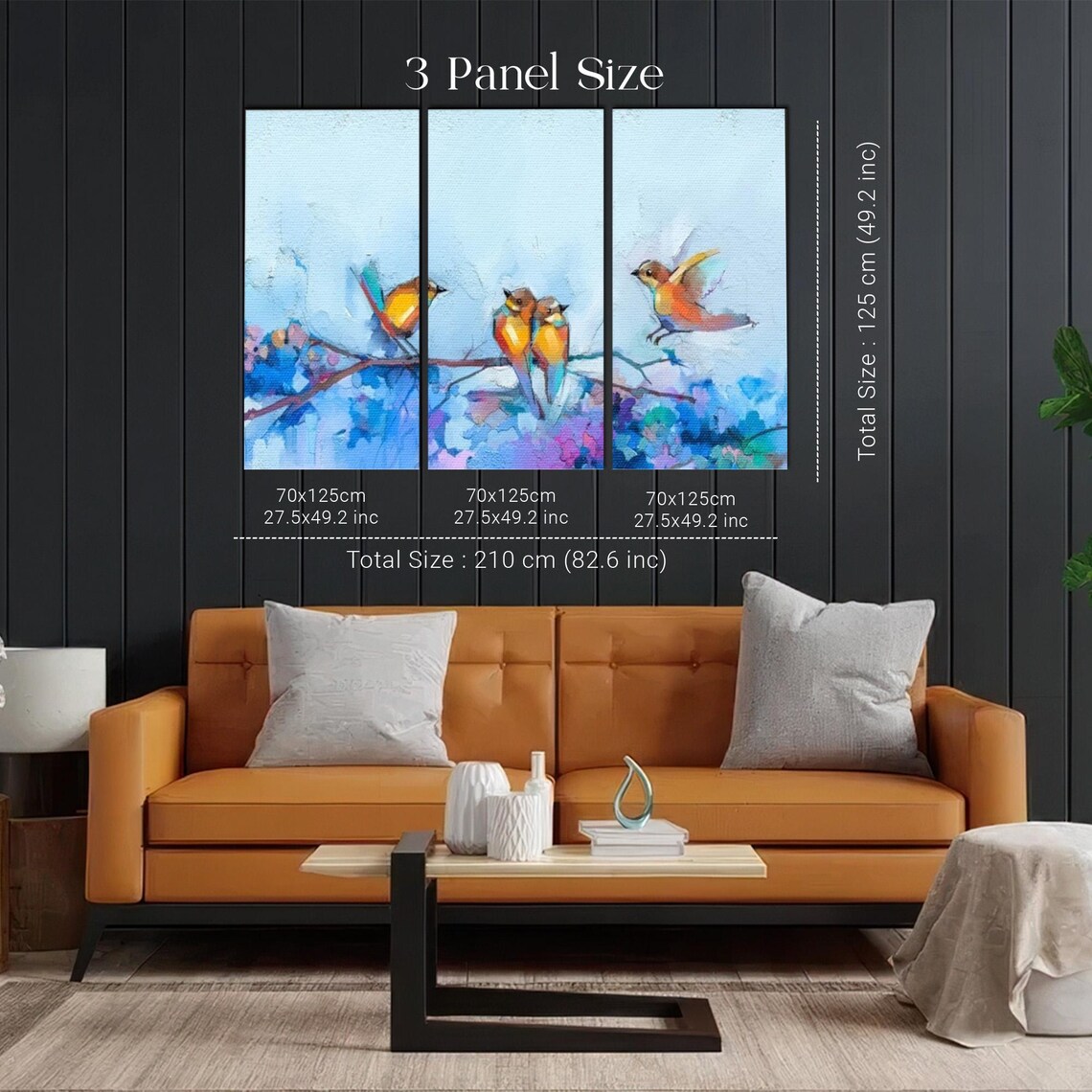 Colorful Songbirds On A Flowering Branch Soft Spring Art Poster - Image 2