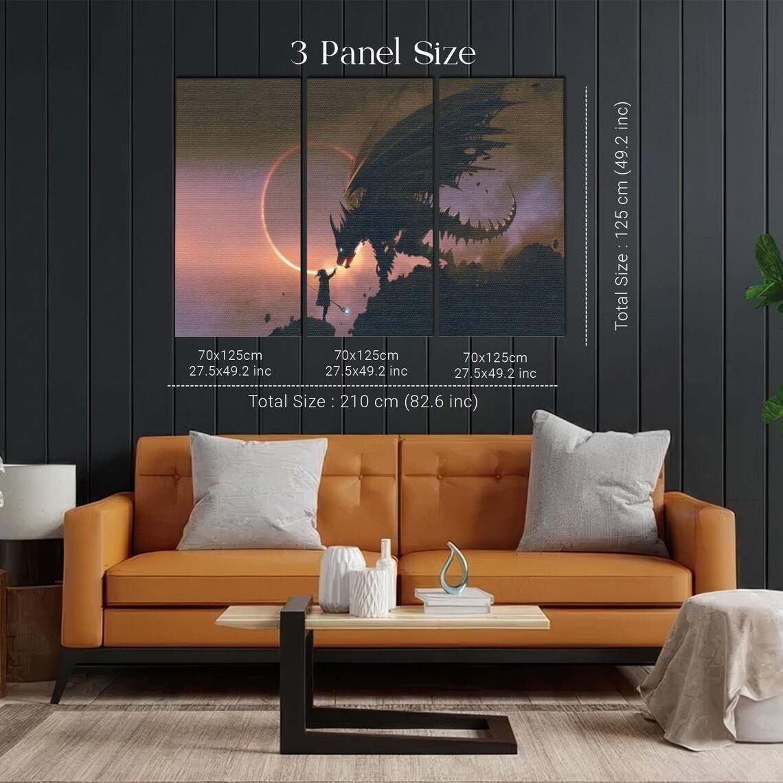Wizard Scene With A Hand Reaching For A Dragon Decorative Art Large Wall Art Surreal Wall Art Surreal Modern Wall Decor - Image 2