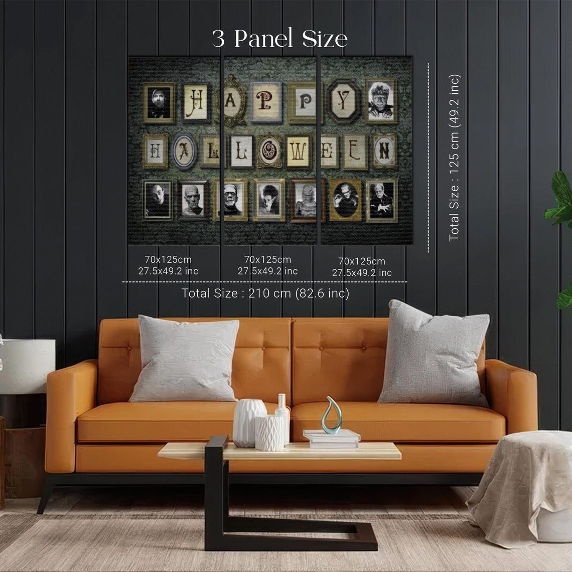 Happy Halloween Letters With Classic Horror Icons Collage Poster - Image 2