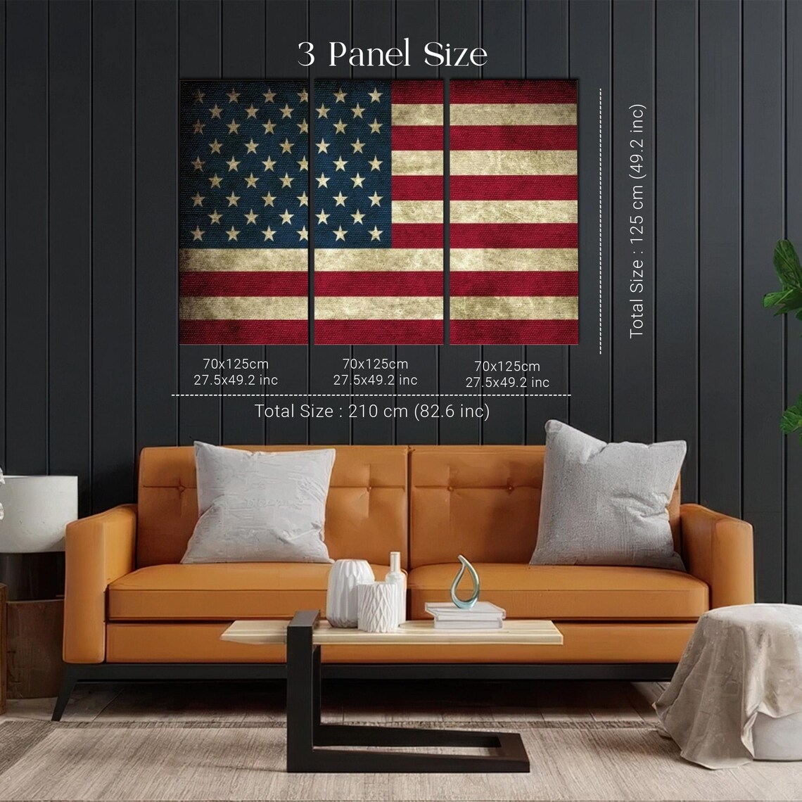 Distressed Vintage American Flag Rustic Patriotic Americana Poster - Image 2