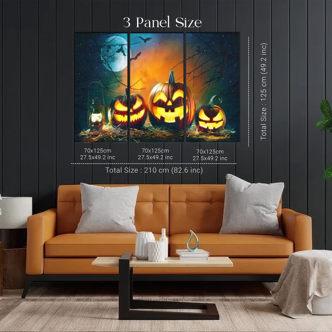 Glowing Jack-O-Lanterns Under Full Moon Halloween Night Poster - Image 2