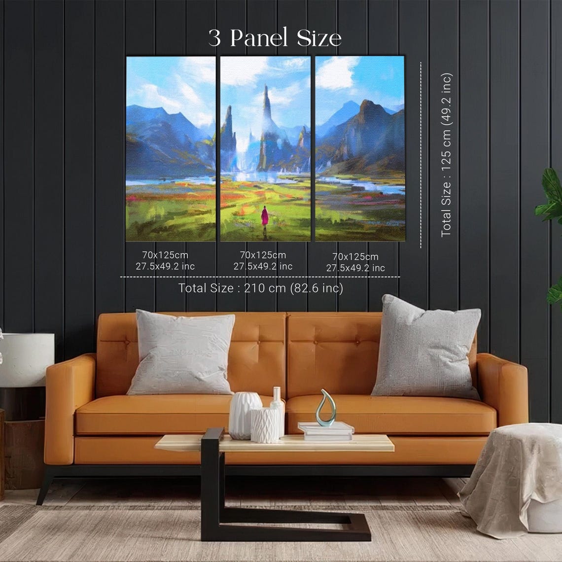 Lone Traveler Walking Toward the Misty Mountain Spires Poster - Image 2