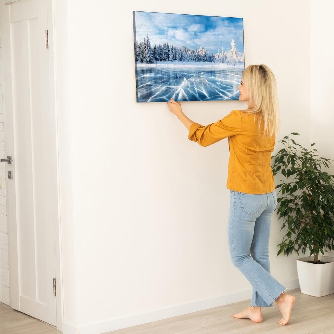 Frozen Lake In Ukraine Decorative Wall Art Nature Wall Decor Landscape Wall Table Nature Art - Image 5