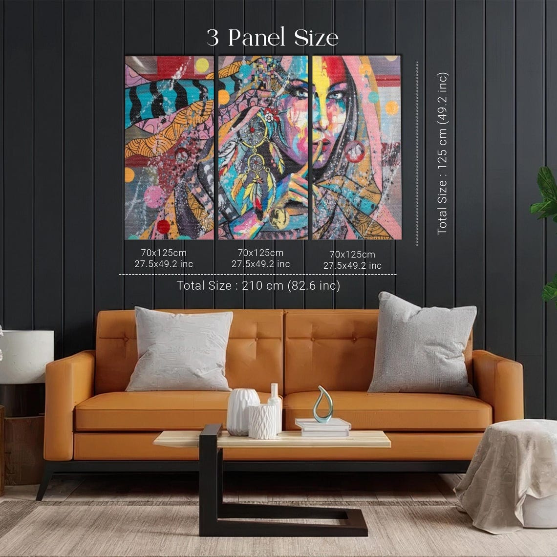 Colorful Pop Art Woman With Dreamcatcher Graffiti Art Poster - Image 2