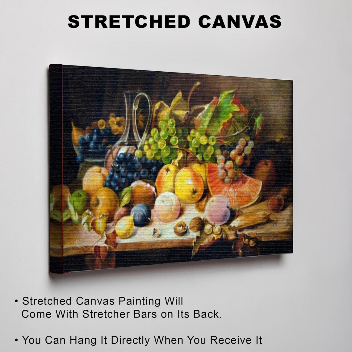 Fruit On The Table Oil Painting Style Decorative Wall Art Framed Wall Art Kitchen Print Kitchen Wall Art - Image 3