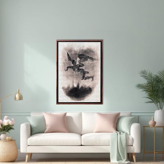 Mephistopheles Prologue In The Sky From Goethes Faust Print Modern Wall Decor Housewarming Gifts Framed Wall Art