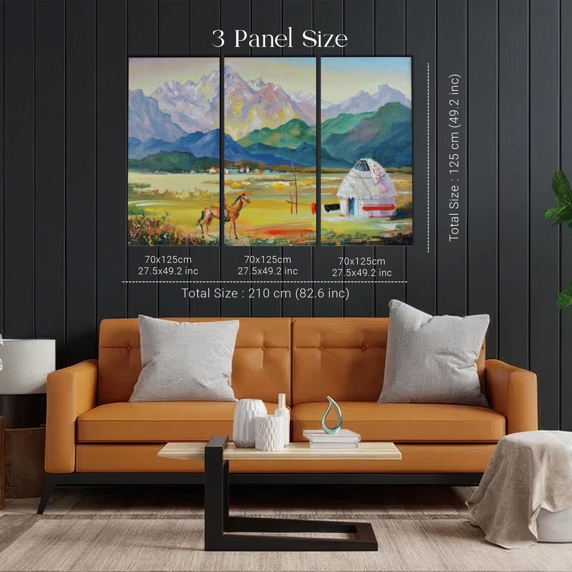 Nomadic Yurt Tent In Kazakhstan Mountains With Horseman Poster - Image 2