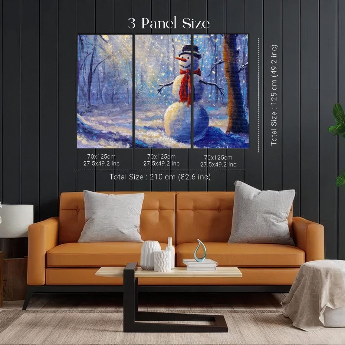 Cheerful Snowman Standing in Sunlit Winter Forest Holiday Poster - Image 2