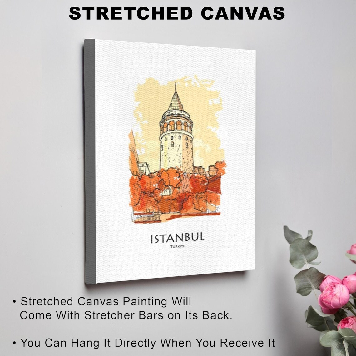 Galata Tower Istanbul Watercolor Travel Landmark Souvenir Poster - Image 3