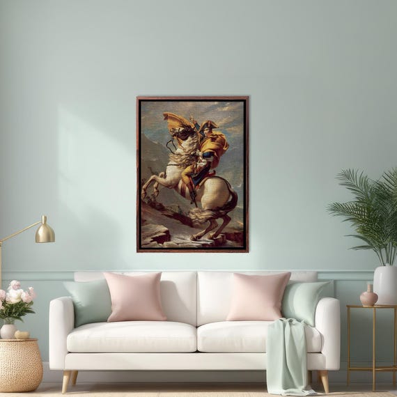 Napoleon Crossing The Alps Wall Print Large Wall Hanging Framed Wall Art Housewarming Gifts Modern Wall Decor