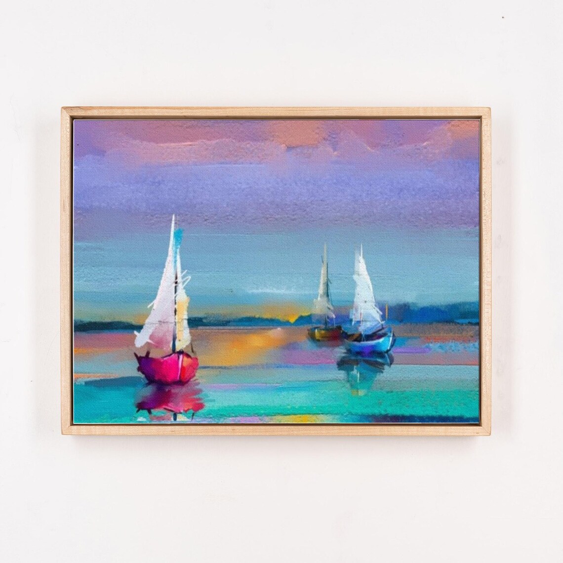 Colorful Sailboats Gliding On A Bright Blue Turquoise Sea Poster - Image 4