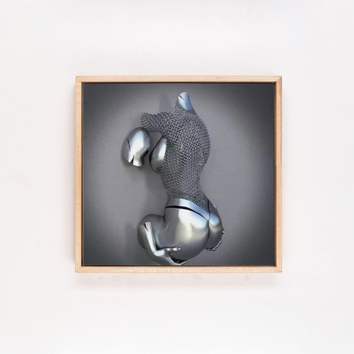 Chrome Robot Figure Twisted in a Surreal Metallic Pose Poster - Image 4