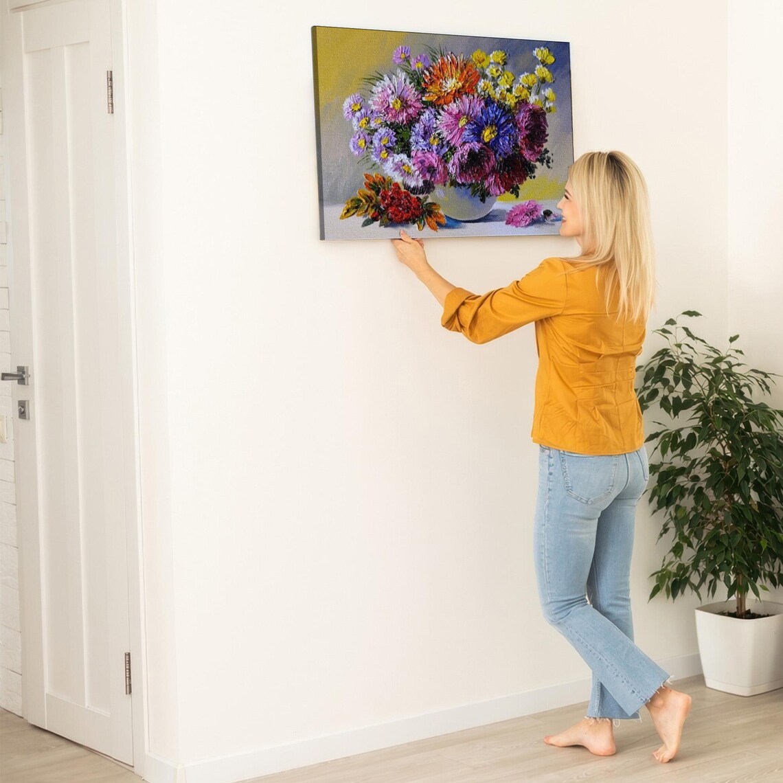 Colorful Flower Bouquet In A Vase Still Life Painting Art Poster - Image 5