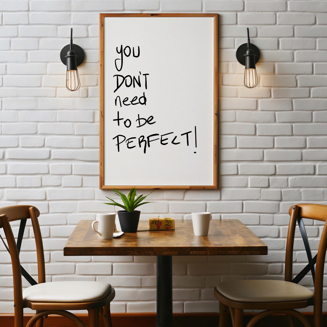 You Dont Need to Be Perfect Minimalist Handwritten Quote Wall Poster - Image 5