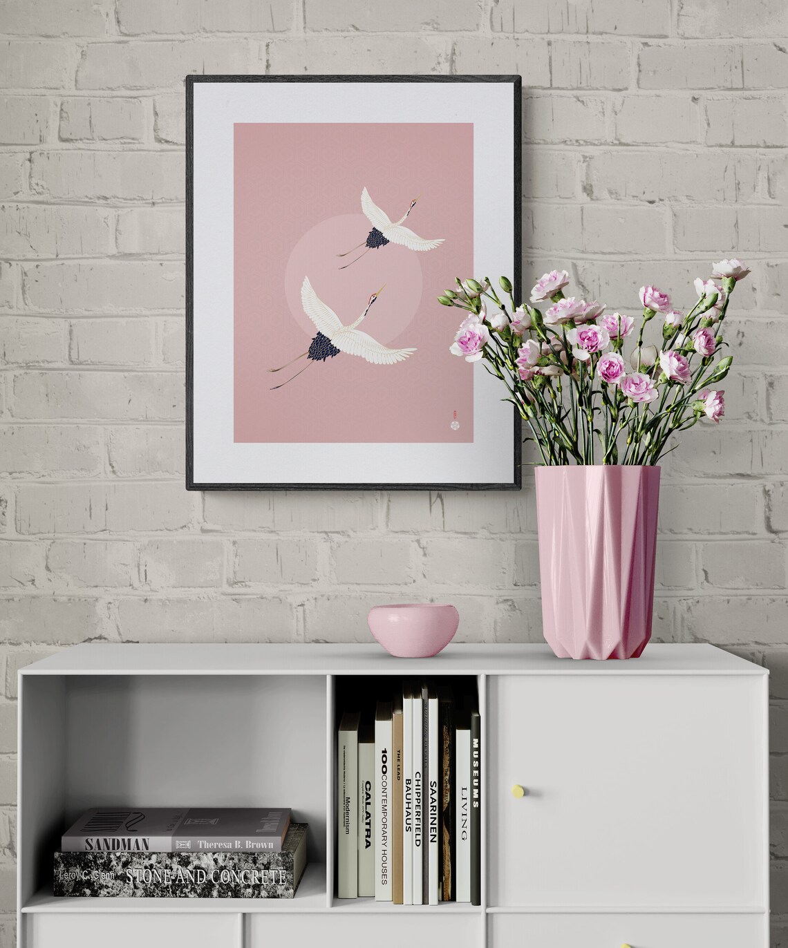 Japanese Cranes Japandi Wall Art, Zen Poster - Image 2