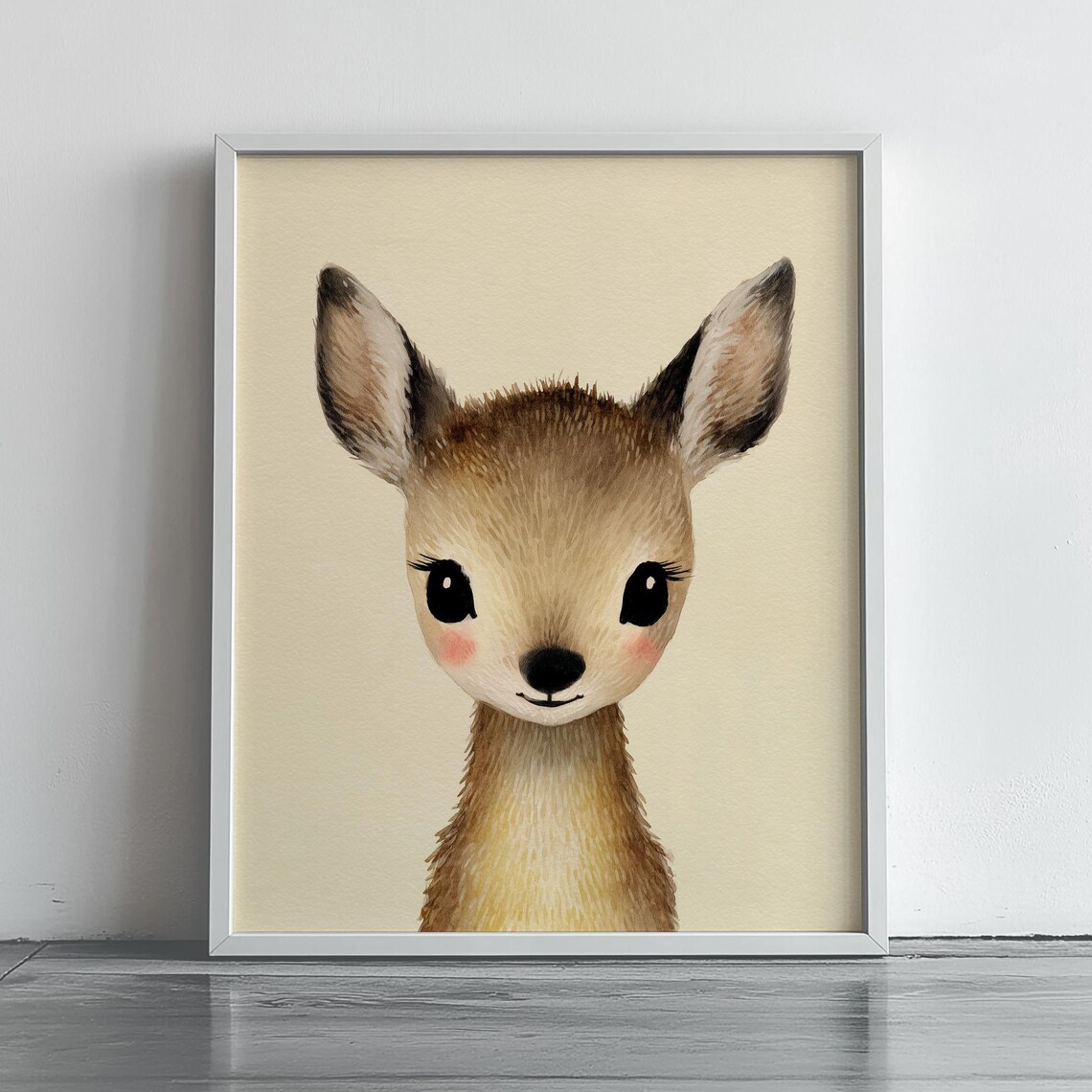 Baby Antelope Portrait Sweet Nursery Animal Wall Art Illustration