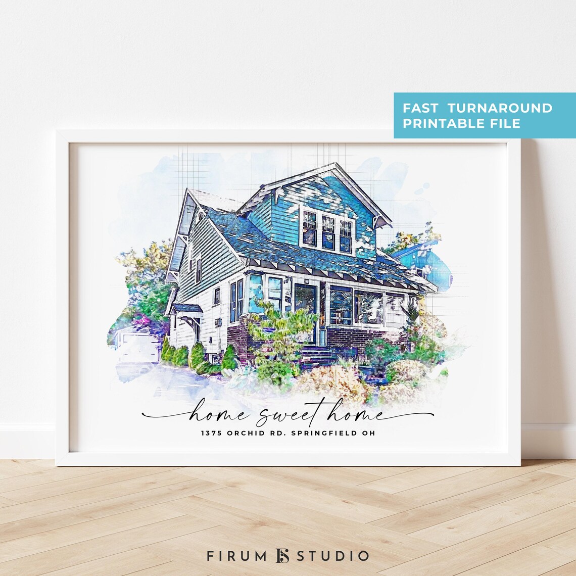 Custom House Portrait, Housewarming Gift