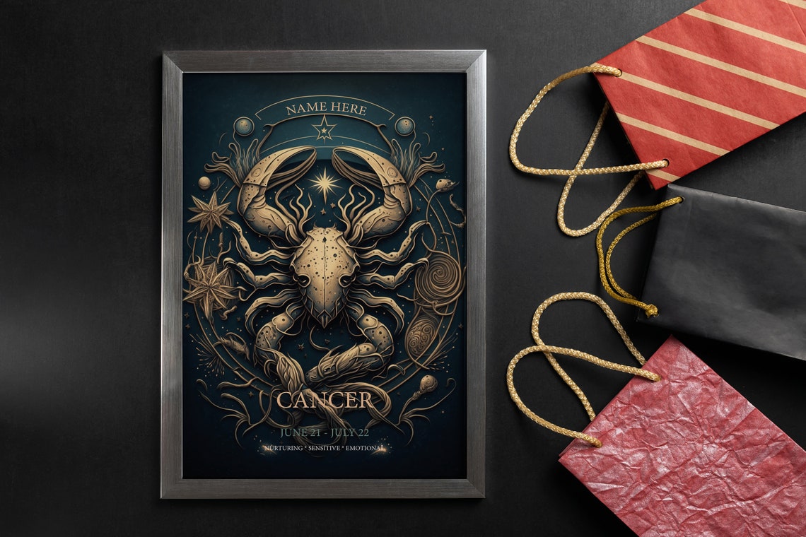 Personalized Virgo Zodiac Star Sign Name Custom Celestial Poster - Image 3