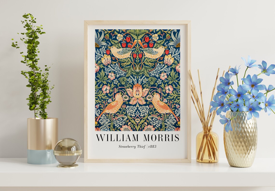 William Morris Strawberry Thief 1883 Birds Floral Pattern Art Poster - Image 7