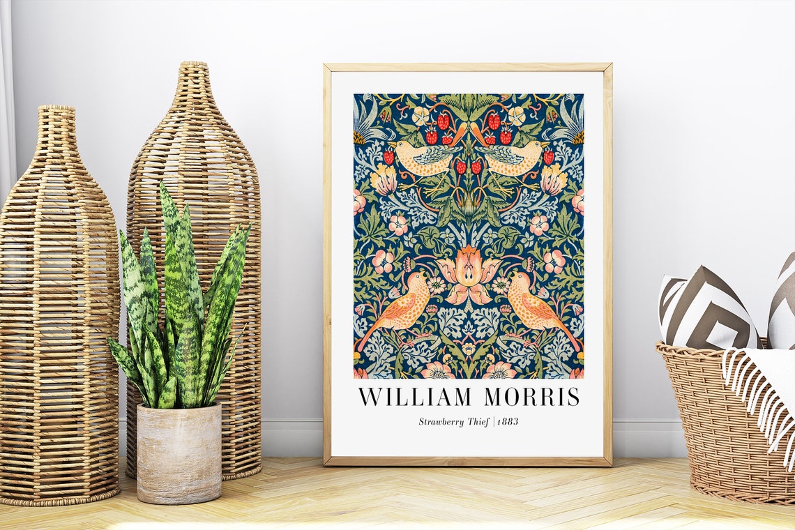 William Morris Strawberry Thief 1883 Birds Floral Pattern Art Poster - Image 4