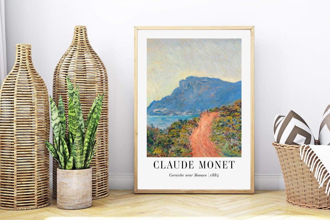 Claude Monet Corniche near Monaco 1884 Blue Coastal Road Poster - Image 4