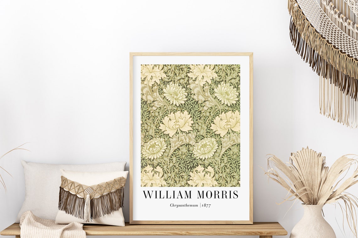 William Morris Chrysanthemum 1877 Green Floral Pattern Art Poster - Image 6