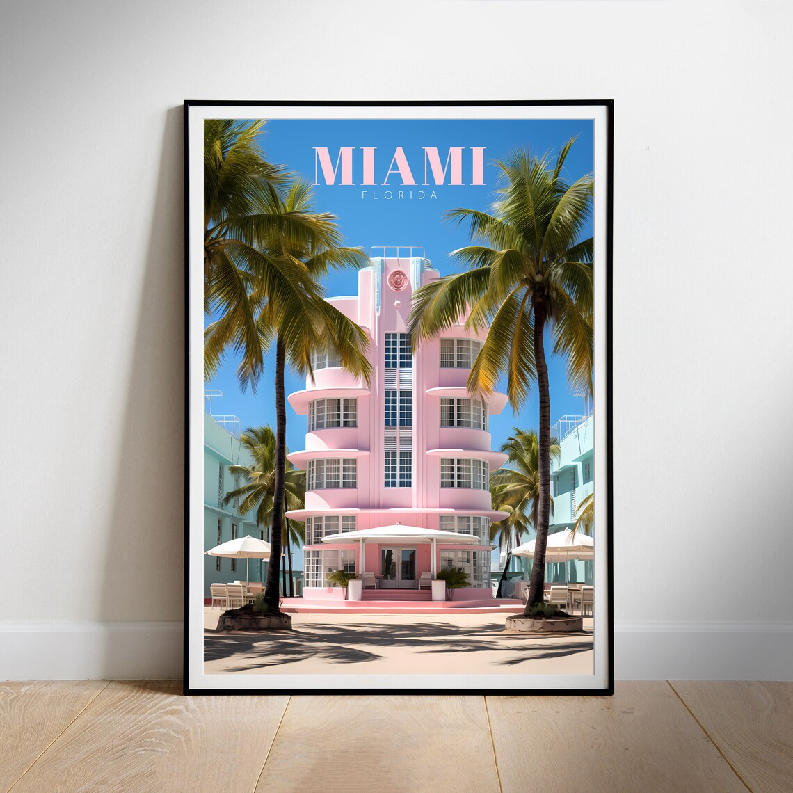 Miami Vintage Florida Art Deco Travel Poster Print - Image 2