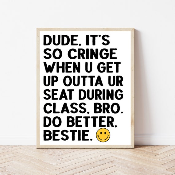Middle School Classroom Rules Retro Sign Art Print