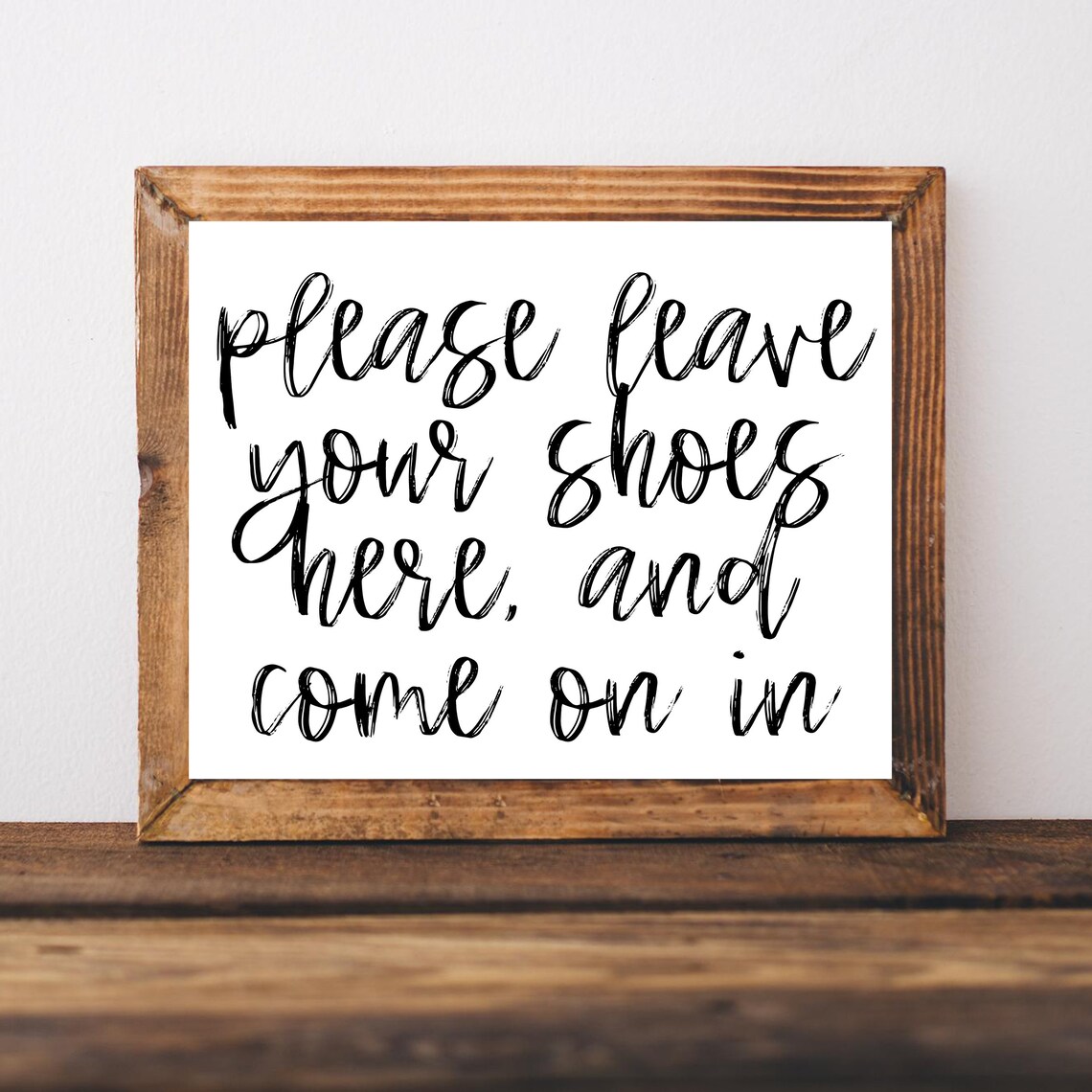 Remove Your Shoes Sign, Open House Welcome Poster