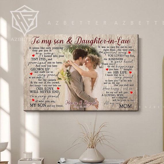 Personalized Wedding Gifts For Son On Wedding Day Custom Wedding Anniversary Gift For Daughter In Law Son Wedding Gift From Parents