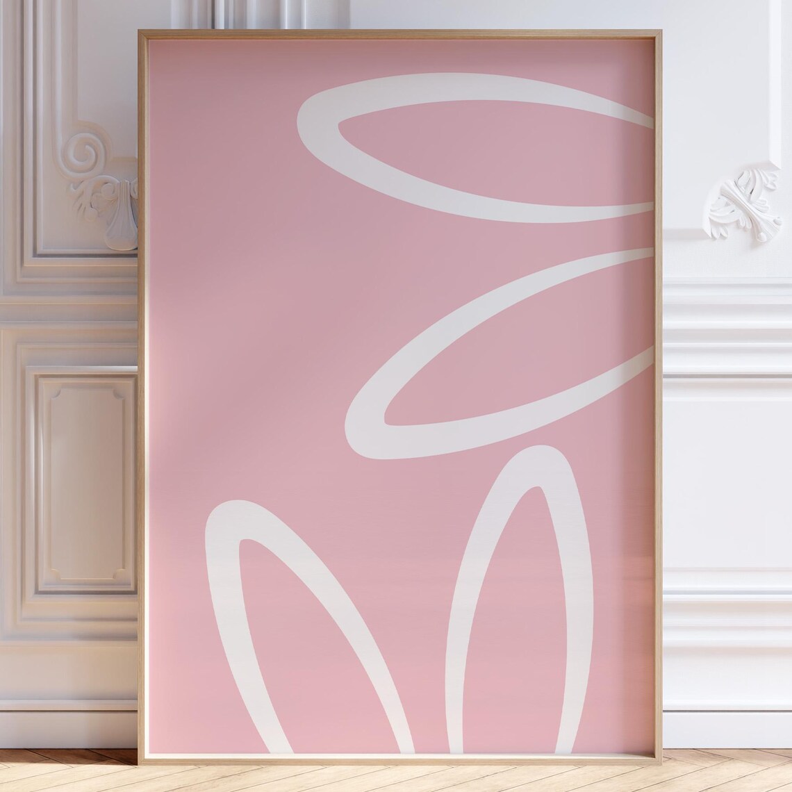 Easter Bunny Ears Minimalist Rabbit Poster, Spring Decor