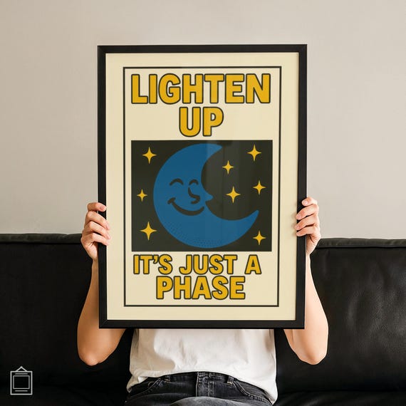 Funny Modernism Poster Moon Quote Artful Wall Print Homely Room Typography Giftful Minimal No 75