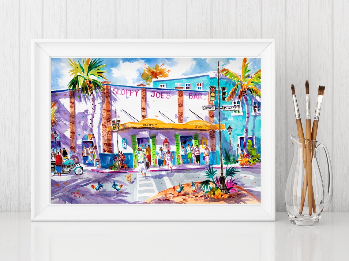 Key West Chicken Art, Sloppy Joe's Bar Travel Poster - Image 3