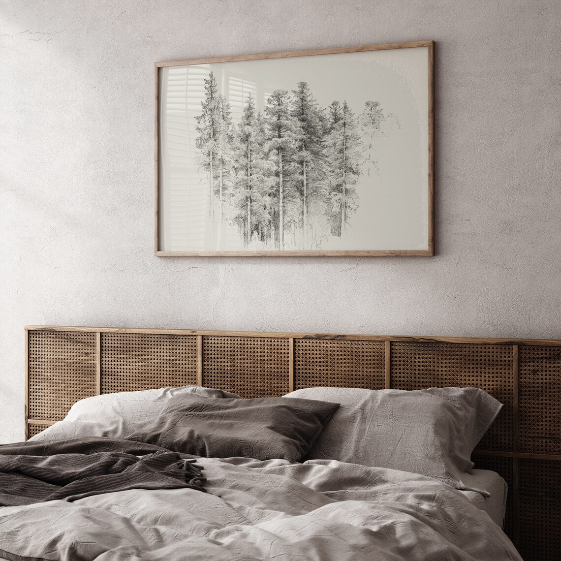 Vintage Forest Sketch, Black And White Art Print - Image 4