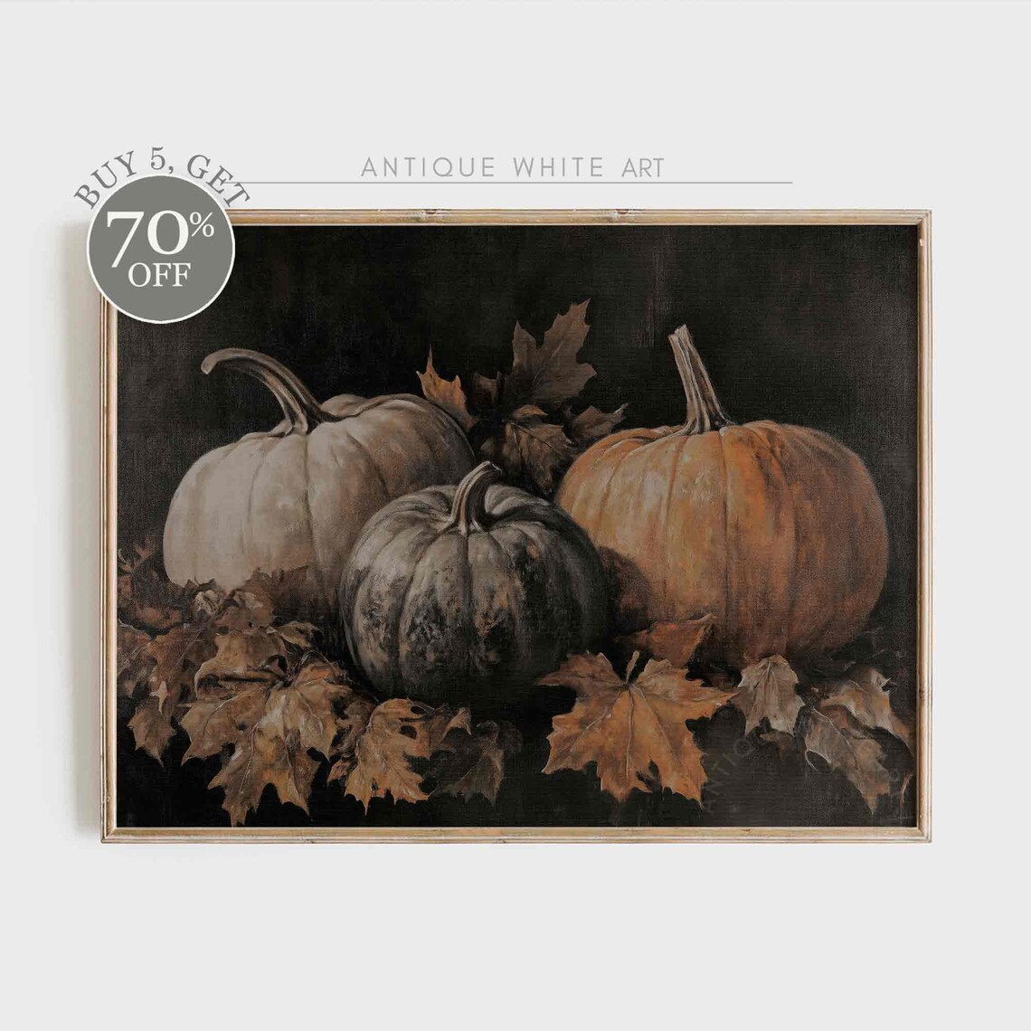 Pumpkin Still Life Halloween Rustic Fall Art Print