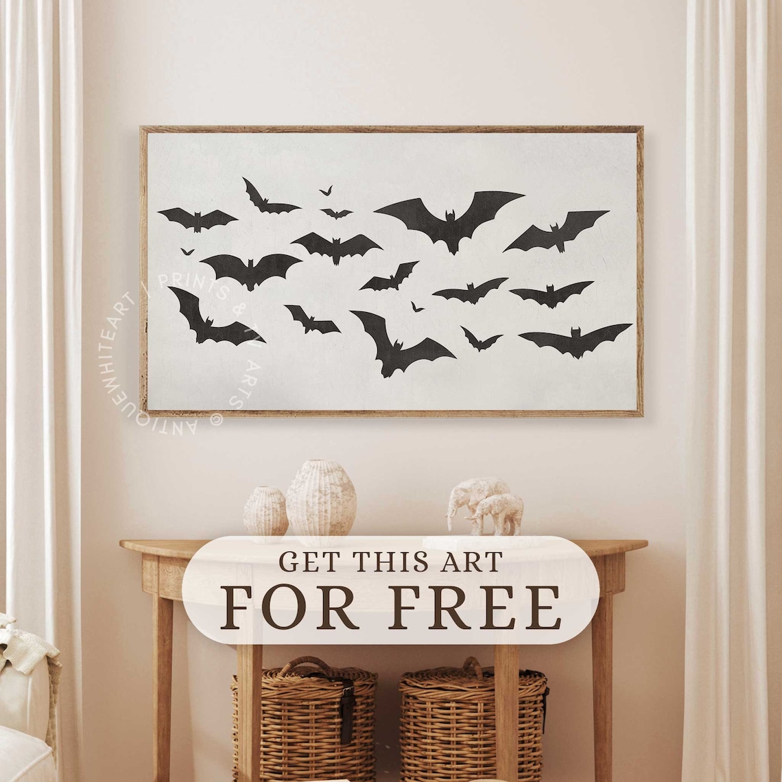 Black Cat Halloween Art Print, Classic Dark Decor - Image 4