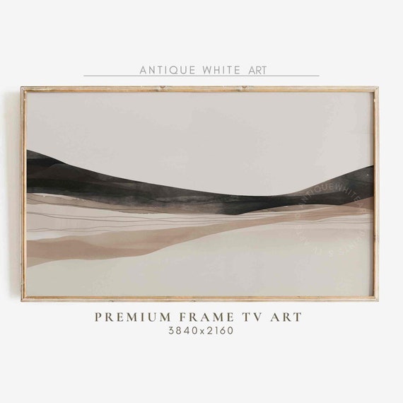 Minimal Abstract Frame Tv Art Muted Beige Boho Tv Art Neutral Watercolor Brush Strokes Screensaver Tv340