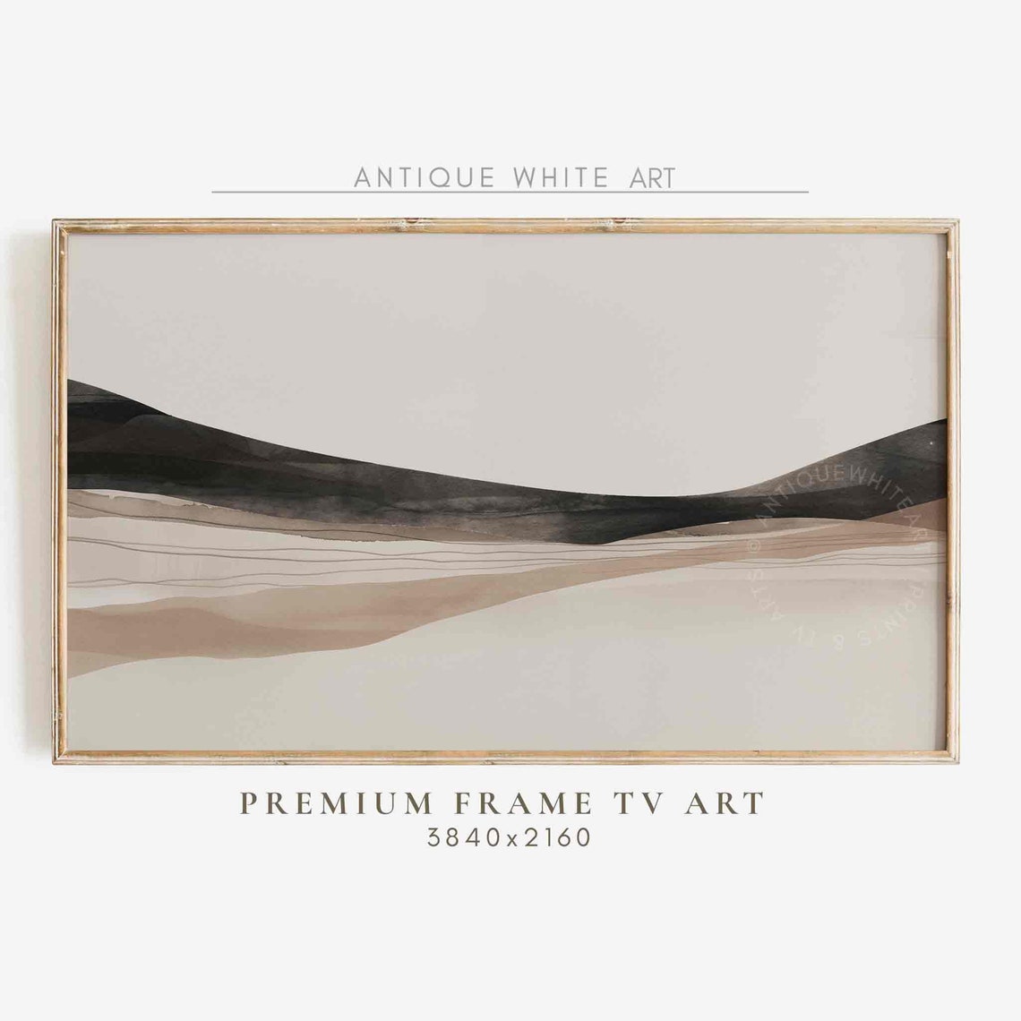 Minimal Abstract Beige Brush Stroke Watercolor Neutral Art TV Poster