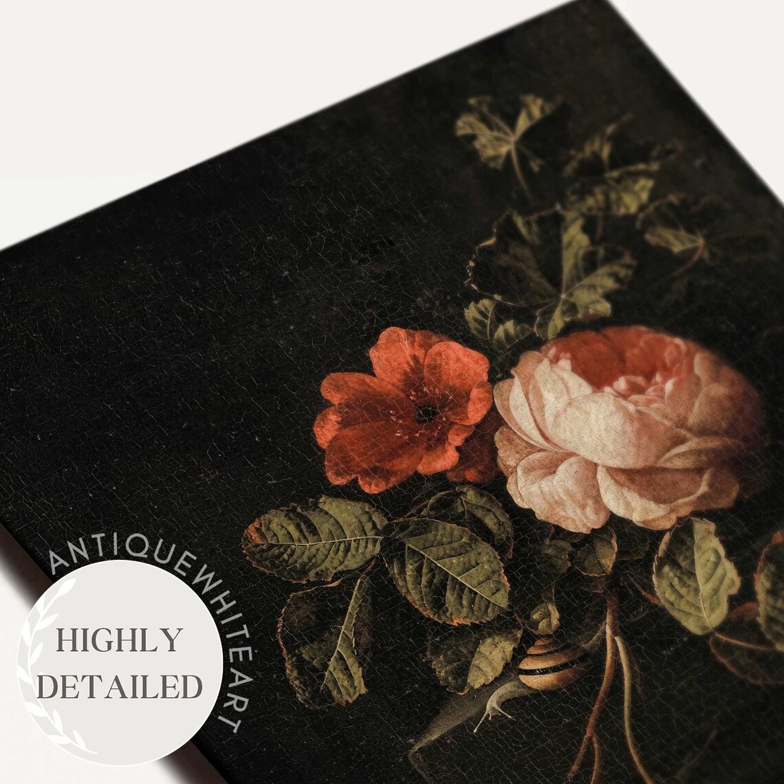 Vintage Moody Dark Flower Botanical Still Life Art Print - Image 4