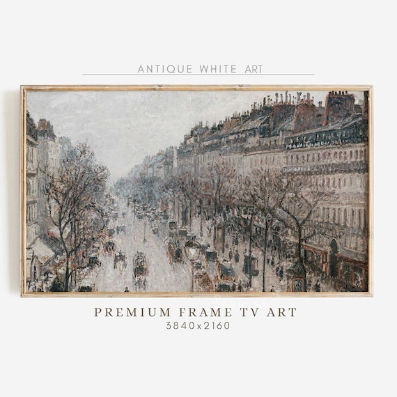 Frame Tv Art Vintage Painting Moody Art For Tv Cityscape Neutral Tv Art Earth Tones Tv230
